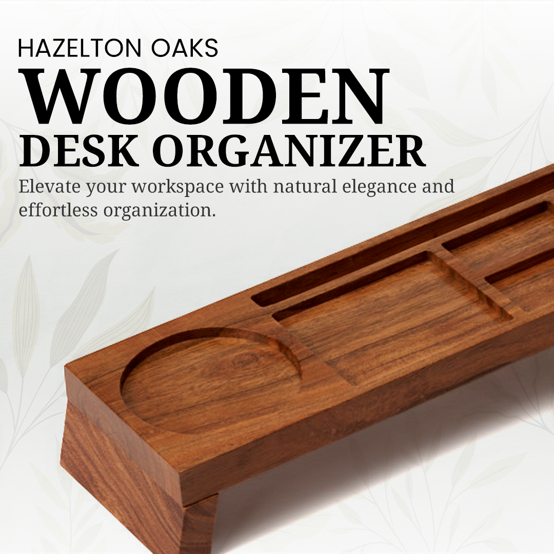 Hazelton Oaks Acacia Wooden Desk Organiser