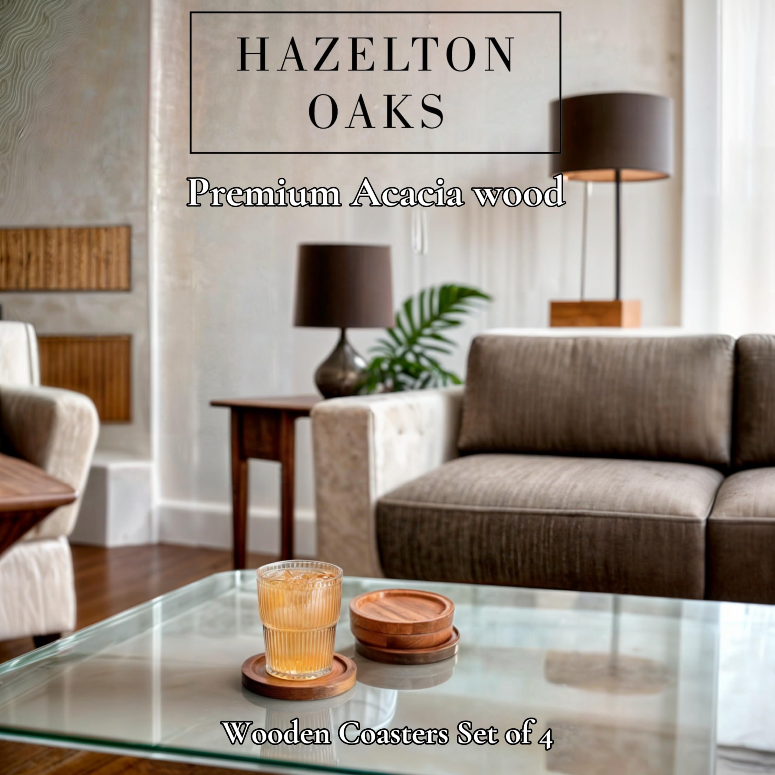 Hazelton Oaks Wooden Coasters Set of 4