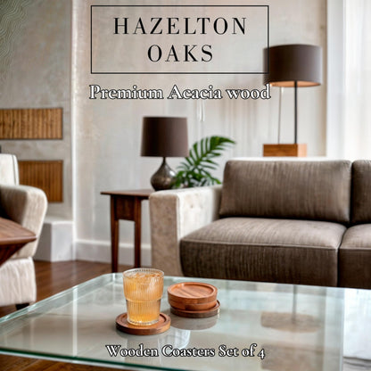 Hazelton Oaks Wooden Coasters Set of 4