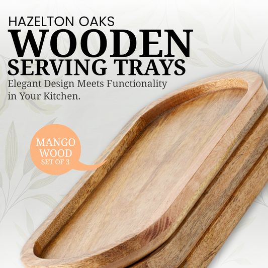 Hazelton Oaks Wooden Serving Trays set of 3