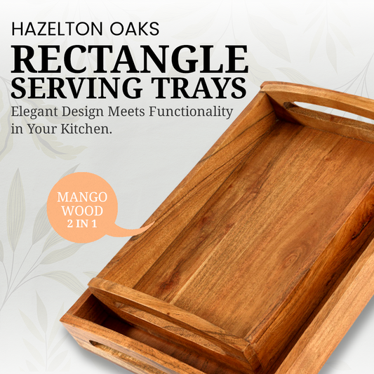 Hazelton Oaks Mango Wood Rectangle Serving Trays