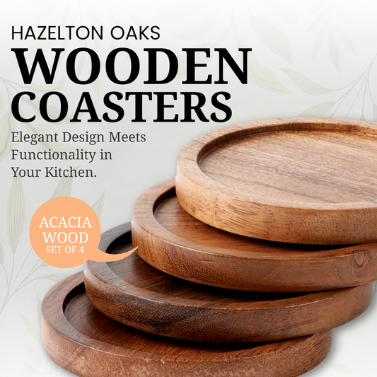 Hazelton Oaks Wooden Coasters Set of 4