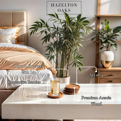 Hazelton Oaks Wooden Coasters Set of 4