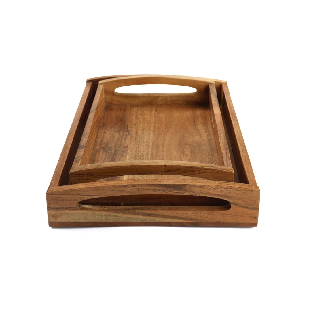Hazelton Oaks Mango Wood Rectangle Serving Trays