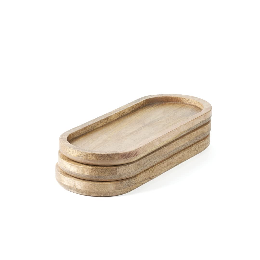 Hazelton Oaks Wooden Serving Trays set of 3