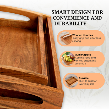 Hazelton Oaks Mango Wood Rectangle Serving Trays