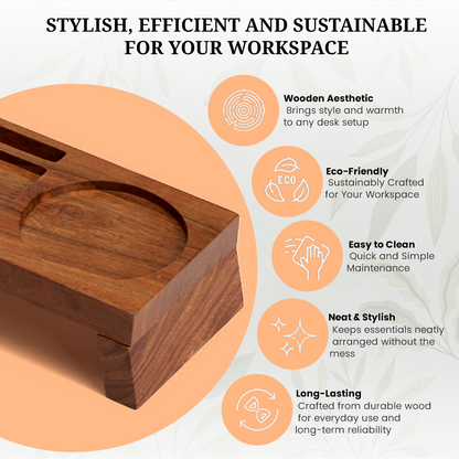 Hazelton Oaks Acacia Wooden Desk Organiser