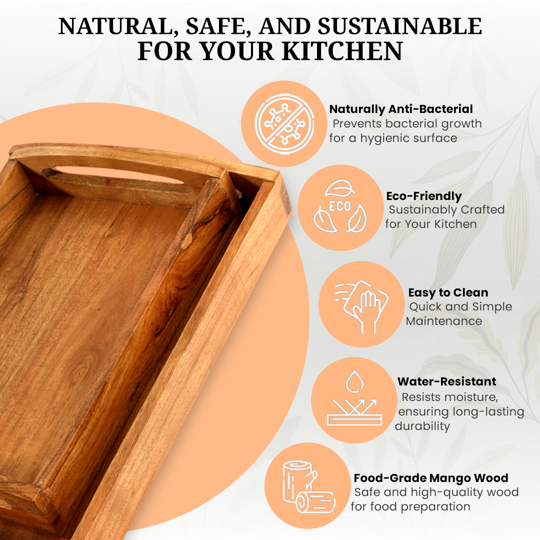 Hazelton Oaks Mango Wood Rectangle Serving Trays
