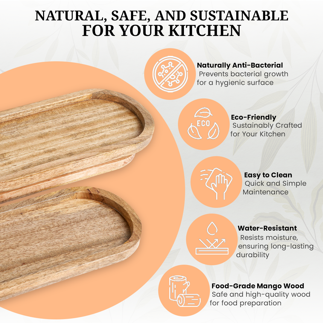 Hazelton Oaks Wooden Serving Trays set of 3