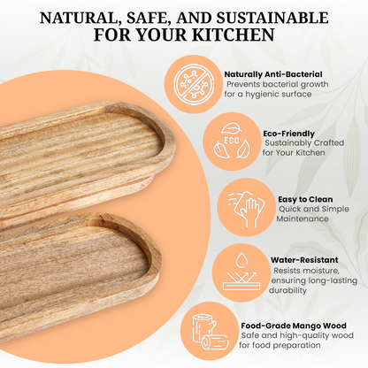 Hazelton Oaks Wooden Serving Trays set of 3