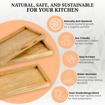Hazelton Oaks Mango Wood Rectangle Serving Board Set of Three