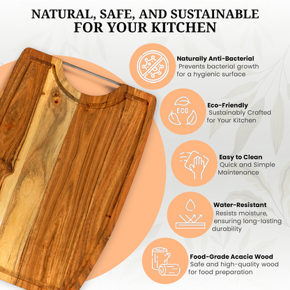 Acacia Chopping Board with Metal Handle