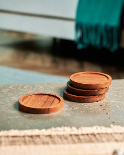 Hazelton Oaks Wooden Coasters Set of 4