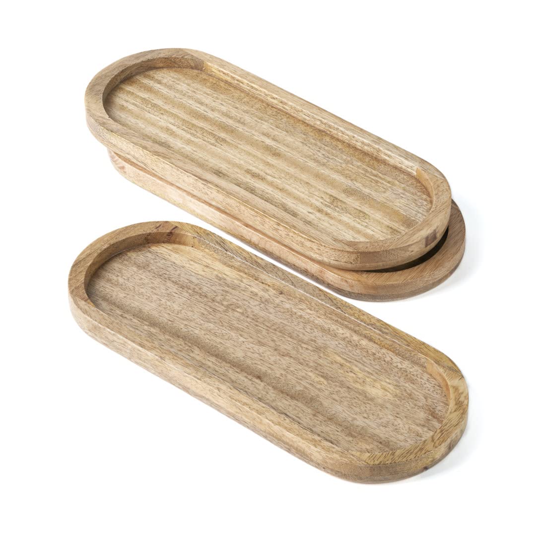 Hazelton Oaks Wooden Serving Trays set of 3