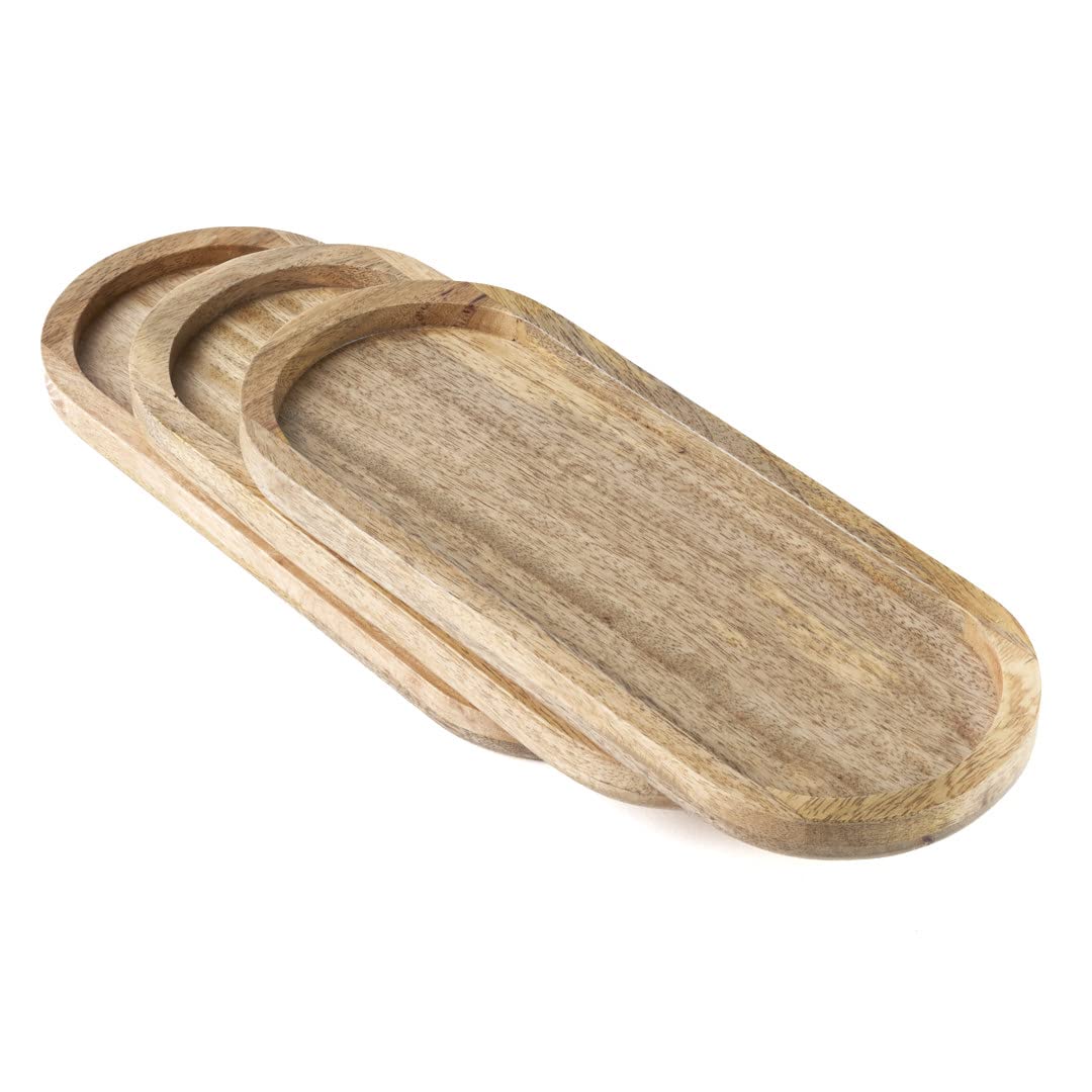 Hazelton Oaks Wooden Serving Trays set of 3