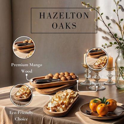 Hazelton Oaks Wooden Serving Trays set of 3