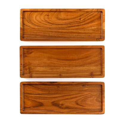Hazelton Oaks Acacia Rectangle Serving Trays - Set of 3