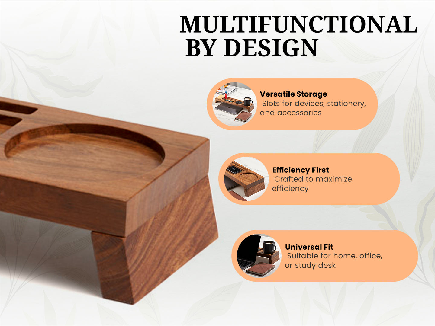 Hazelton Oaks Acacia Wooden Desk Organiser