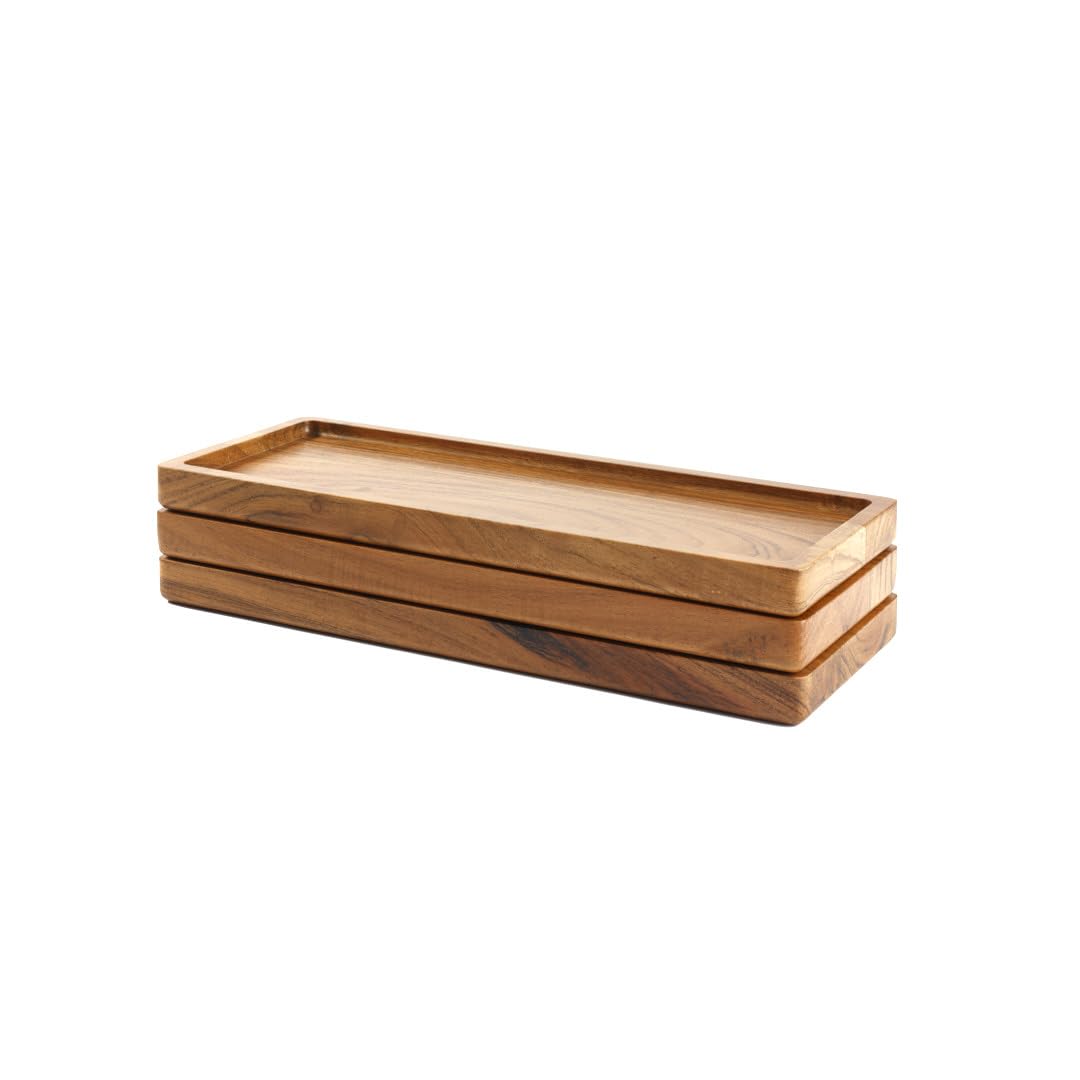 Hazelton Oaks Acacia Rectangle Serving Trays - Set of 3